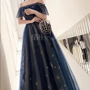 Dark Navy Blue Prom Dress
